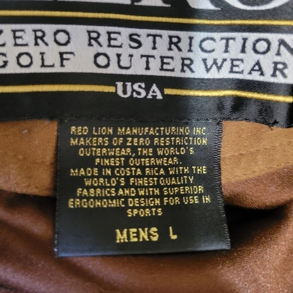 Zero restriction men's size L brown vneck golf vest small FLAW - Picture 5 of 9